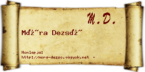 Móra Dezső névjegykártya